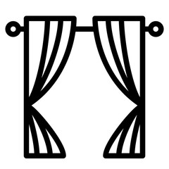 curtains line icon