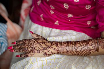 mehndi design with indian girl hand