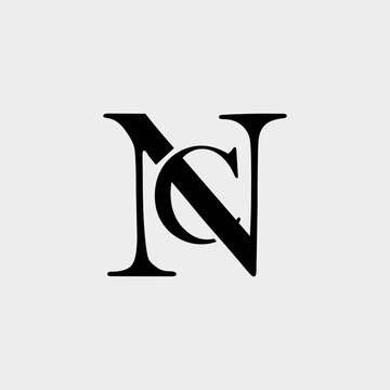NC monogram vector logo. Serif letters logo. Logo for business, company, industry, brand, and product.