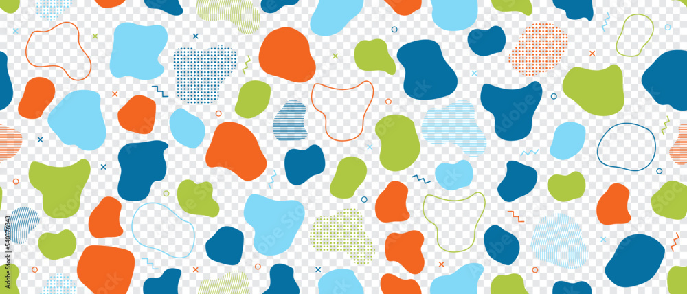 Poster abstract blob seamless pattern. abstract blotch shape. liquid shape elements. fluid dynamical colore