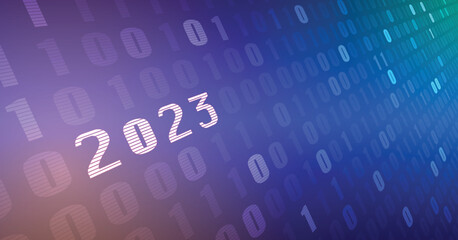 digital number happy new year 2023