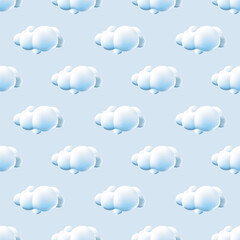 Fototapeta premium Seamless pattern with clouds. Cute Clouds Pattern. Cartoon clouds background blue sky seamless pattern. Vector illustration