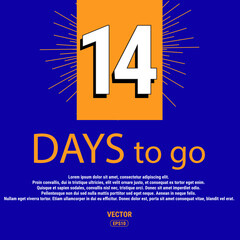 Last Countdown Icon. The Selling Price of The Promotional Offer at The Time of The Deal. Vector Illustration In Flat Style Modern Design. 14 Day To Go. Eps10 Vector