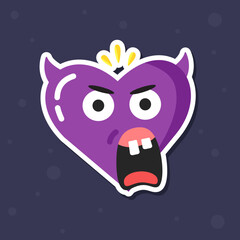 Evil monster zombie angry valentine heart