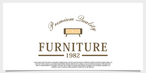 furniture logo design vector with creative concept for your businees
