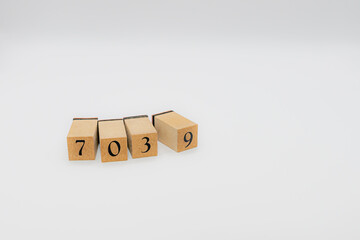 木ブロック　数字　Number　ナンバー　7039