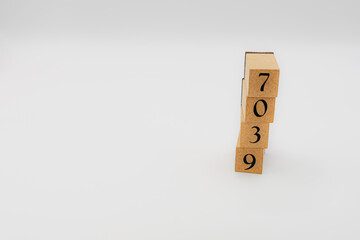 木ブロック　数字　Number　ナンバー　7039