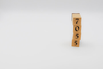 木ブロック　数字　ナンバー　Number　7055