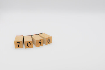 木ブロック　数字　ナンバー　Number　7056