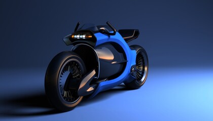 Bike 3d model isolated in dark blue background