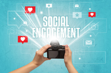 Close-up of a hand taking photos