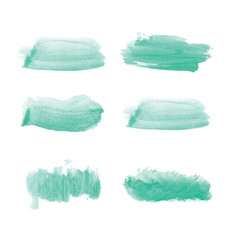 Watercolor painting. Green watercolor on white background.