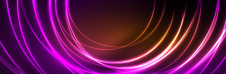 Blue neon glowing lines, magic energy space light concept, abstract background wallpaper design