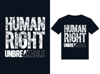 Human Right unbreakable illustrations for print-ready T-Shirts design