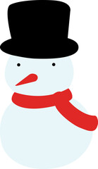 Isolate Snowman Ornament Hand Drawn Illustration