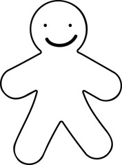 Ginger Bread Line Ornament Hand Drawn Illustration