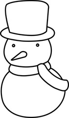Line Snowman Ornament Hand Drawn Illustration