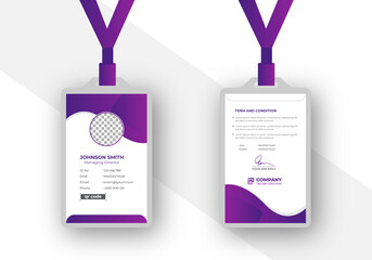 Modern Clean Corporate Office ID Card Template	