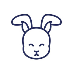 Bunny, rabbit line icon, vector