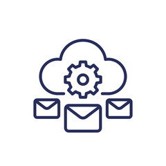 email automation and SaaS line icon