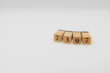 木ブロック　数字　ナンバー　Number　7397
