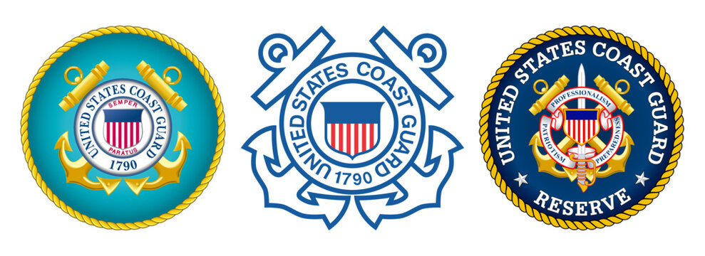 Vector seal of the United States Coast Guard. US Coast Guard service mark. US Coast Guard Reserve logo