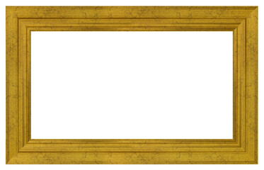 Old style vintage golden frame isolated on a white background