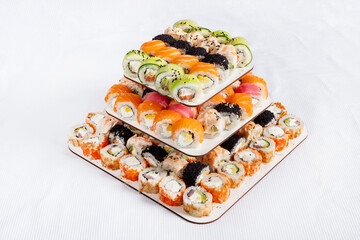 sushi cake on the catering table