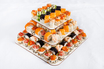 sushi cake on the catering table
