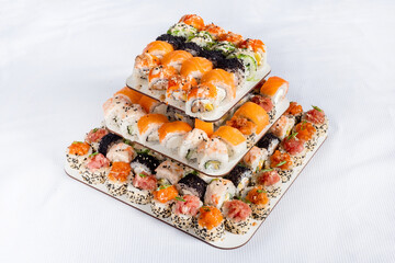 sushi cake on the catering table