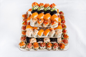 sushi cake on the catering table