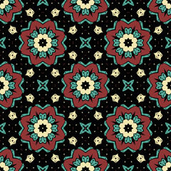 Abstract decorative seamless floral pattern