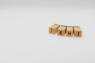 木ブロック　数字　Number　ナンバー　7481