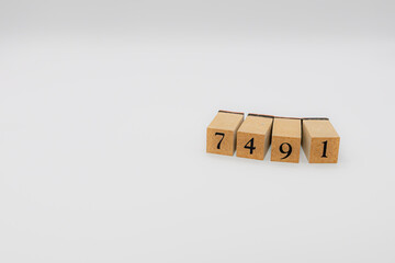 木ブロック　数字　Number　ナンバー　7491
