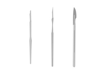 A set of surgical scalpels in different size