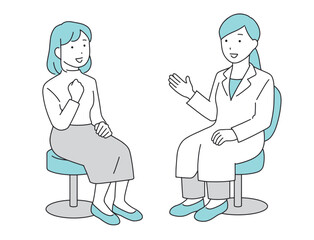 女性の医者に相談する女性の患者