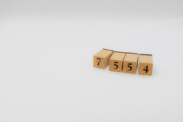 木ブロック　数字　Number　ナンバー　7554