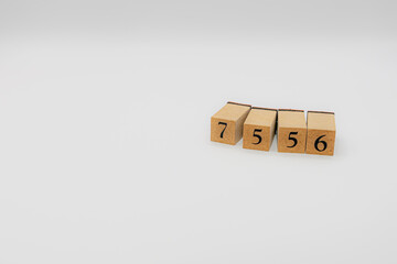 木ブロック　数字　Number　ナンバー　7556