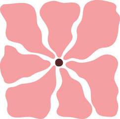 Matisse floral abstract poster. Matisse flower collage isolated element. Matisse abstract vector illustration. Pink daisy minimalist print. Contemporary botanical composition. Modern art gallery.