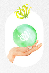 Philippine flora hand holding ylang ylang orb