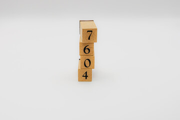 木ブロック　数字　ナンバー　Number　7604