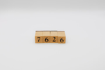 木ブロック　数字　Number　ナンバー　7626