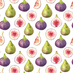 Fig fruits seamless pattern design - 540392282