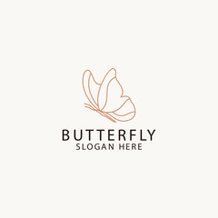 Butterfly logo icon design template flat vector