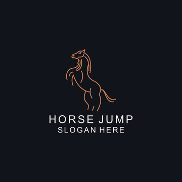 Horse logo icon design template flat vector