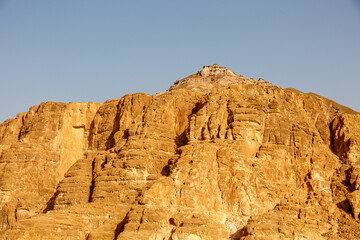 Fototapeta premium View to Sinai desert with hills and empty blue sky