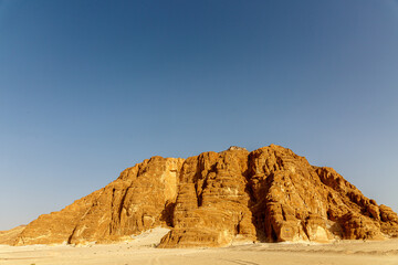 Fototapeta premium View to Sinai desert with hills and empty blue sky