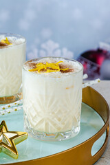 Classic eggnog - traditional creamy Christmas cocktail