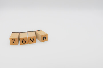 木ブロック　数字　ナンバー　Number　7696