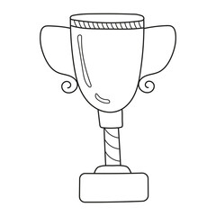 Hand drawn vector illustration winner cup